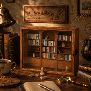 کتابخانه مینیاتوری چوبی ضد استرس نشانک سایز بزرگ